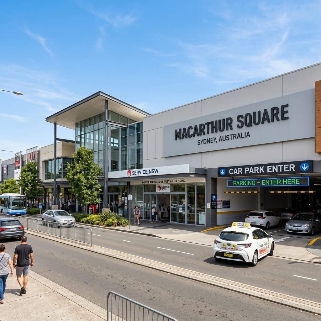 Macarthur Square exterior for Campbelltown driving test preparation planning
